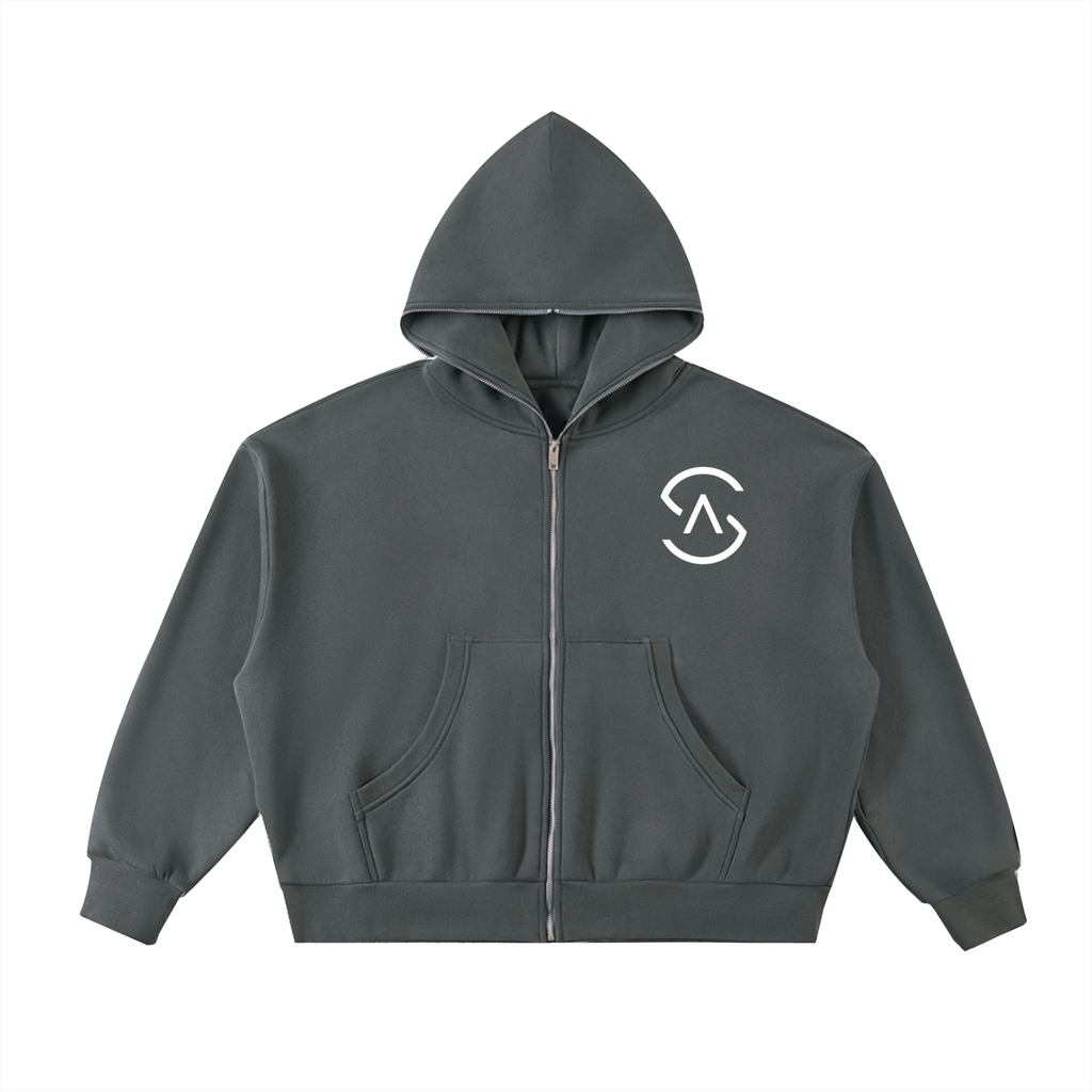 SA Mountain Fleeced Full-Zip Boxy Hoodie
