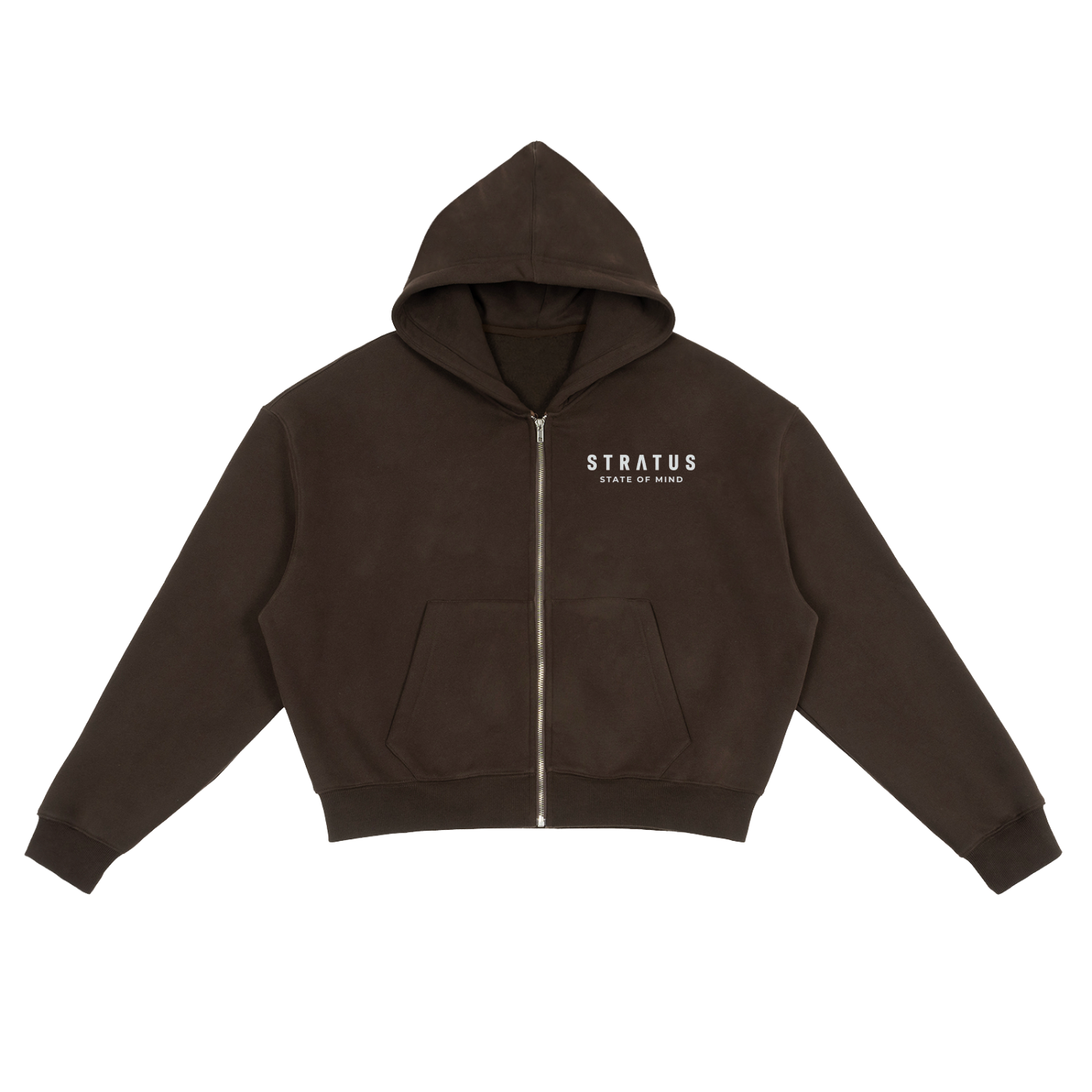 STRATUS OG Fleece Zip-Up Boxy Hoodie